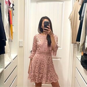 BB Dakota Blush Lace Long Sleeve Dress